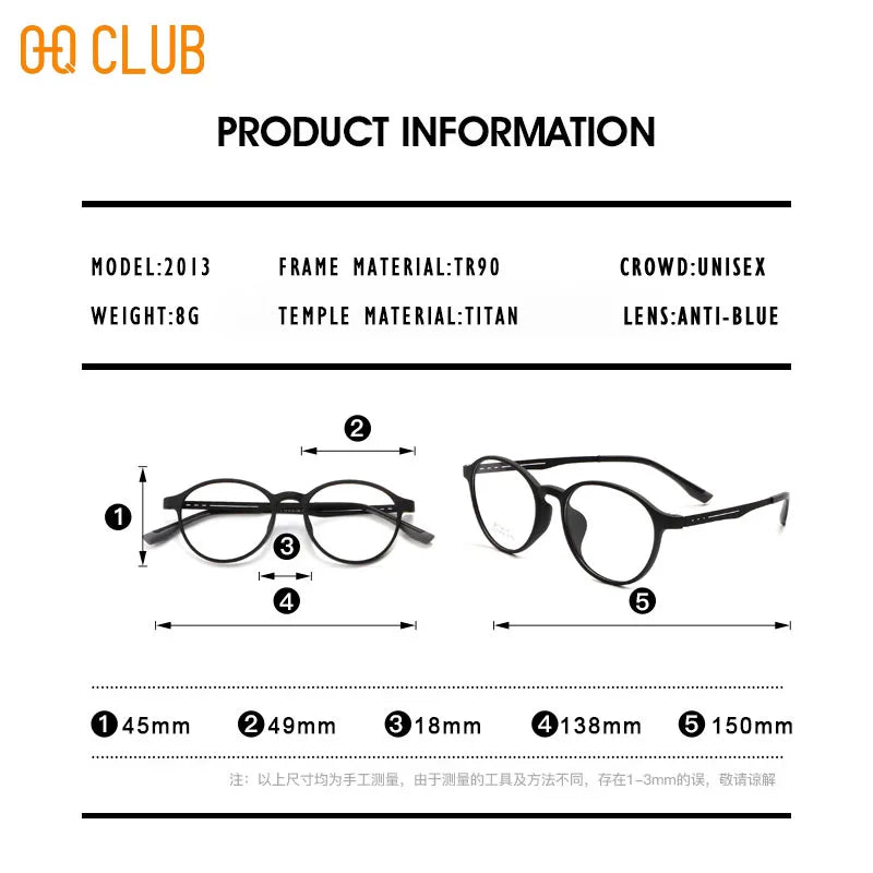 O-Q CLUB Ultra-light Reading Glasses Woman Optical Classic Round TR90 Titanium Legs Lunette Pour Femme Original Women Sunglasses