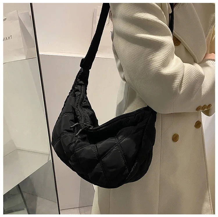 Crossbody Bags for Women's, Lightweight Shoulder Purse with Cute Rabbit Pendant Adjustable Strap Casual Handbag for Commute