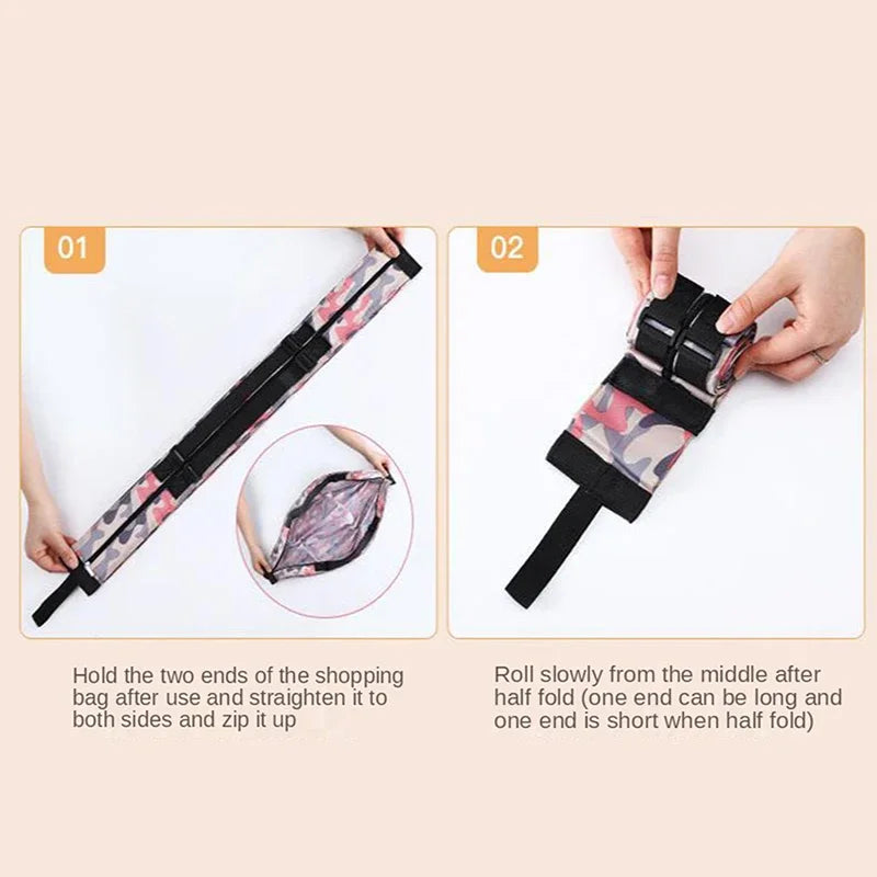 Portable Foldable Camouflage Grocery Tote Large Capacity Reusable Shopping Handbag With Handle Outdoor Travel Storage Bag