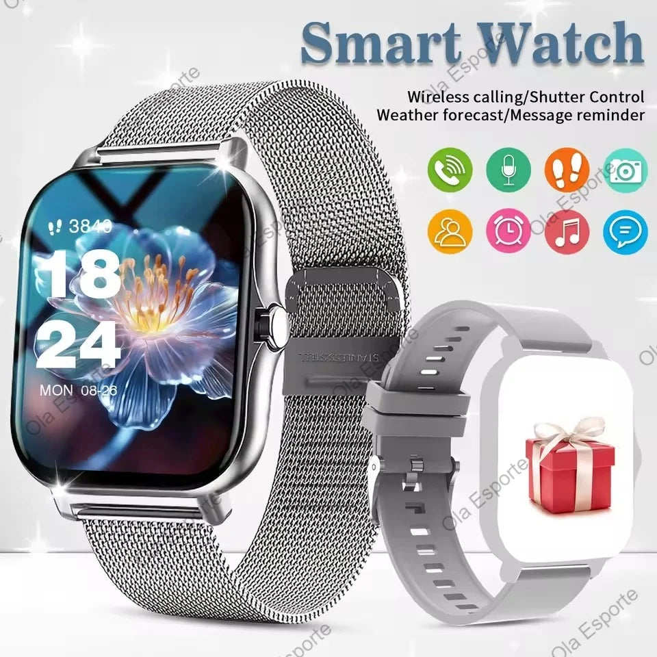 2025 New Smart Watch 1.83-inch HD Display Bluetooth Call Message Alert Sports Mode Smartwatch For Men Women Wristwatches Gifts
