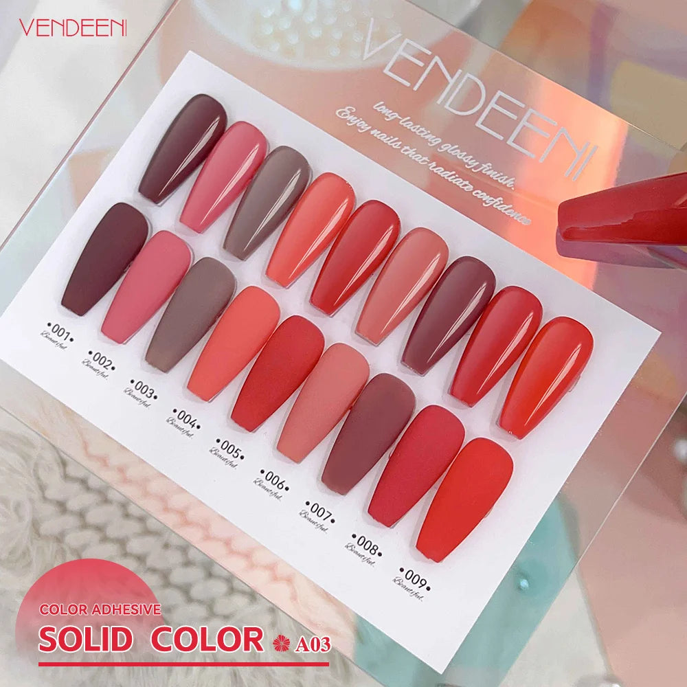 Vendeeni TPO HEMA Free 2025 Hot Sale High Quality 9-Color Nail Gel Polish Set Non-Toxic UV Gel Nail Art Kit for Nail Salon