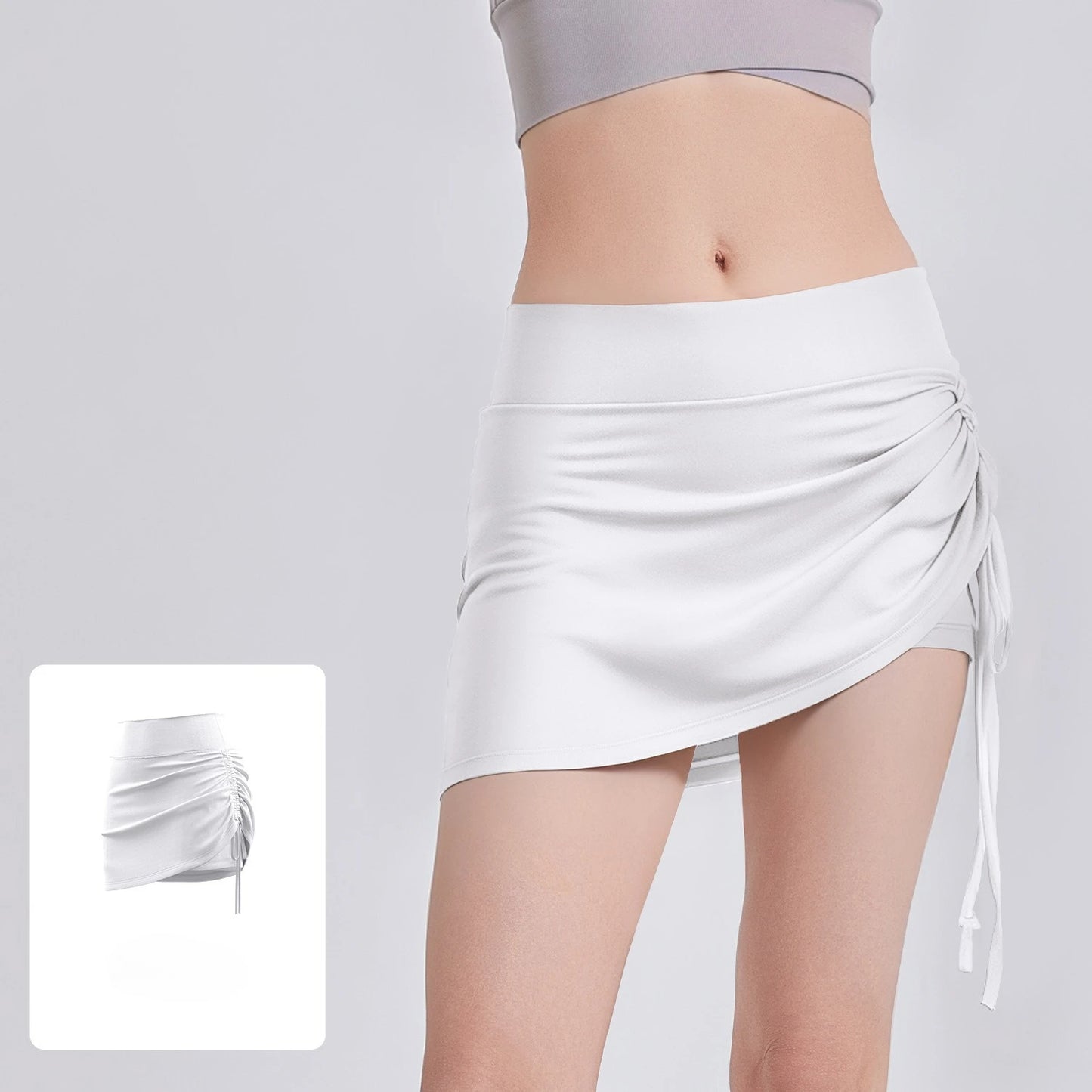 2025 New Wrinkled Sports Skirts Women Fashion Gym Skirts High Waist Hip Lift Running Yoga Fitness Skirt 2 in 1 Athletic Skort
