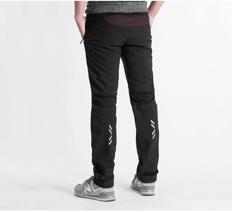 ROCKBROS Winter Cycling Pants Men Fleece Sport Reflective Trousers Keep Warm Thermal Bicycle Bike Mtb Pants Running Clothings