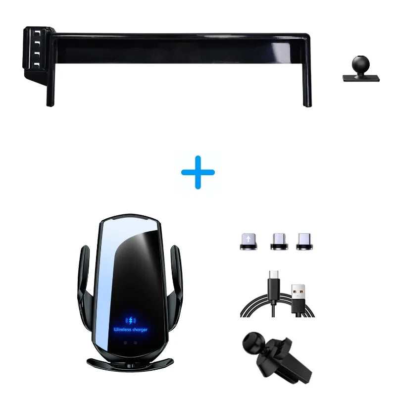 Car Phone Holder 10-Inch Screen Fixed Base For Peugeot 4008 5008 2021-2023 Wireless Charging Support Car Mobile Phone Mounts