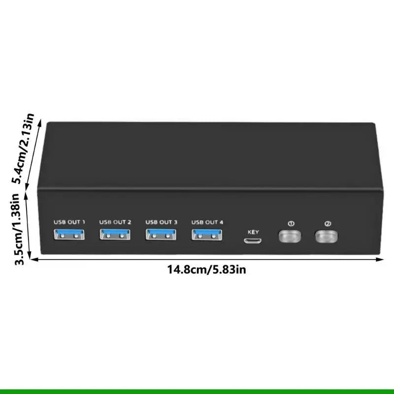 U55C 8K KVM Switcher Computers Monitors KVM Switcher 2 in 2 Out Computers Sharing