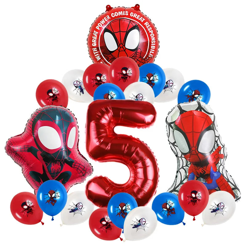 Spidey and His Amazing Friends Birthday Party Decoration New Latex Balloons For Kids Event Supplies Foil Latex Balloon Backdrop
