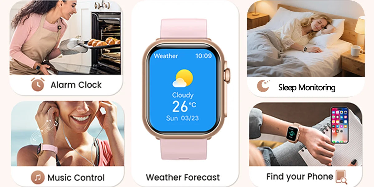 Viiray Fitness Smart Watch for Men and Women, Bluetooth Call, SpO2 Sleep Heart Rate Monitor,Fitness Tracker, IOS and Android