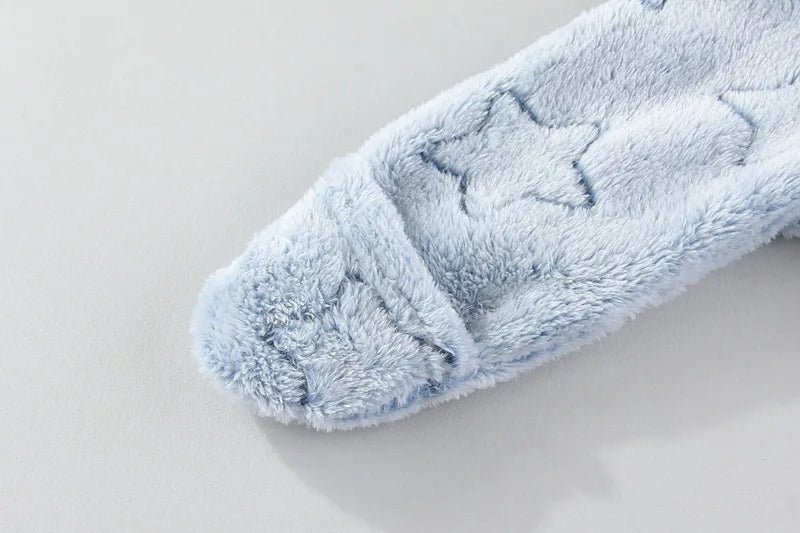 YBFSKID Autumn Winter Kids Boy Romper Star Jacquard Newborn Baby Girls Bodysuit Velvet Hooded Zipper Infant Girl Jumpsuit Outfit