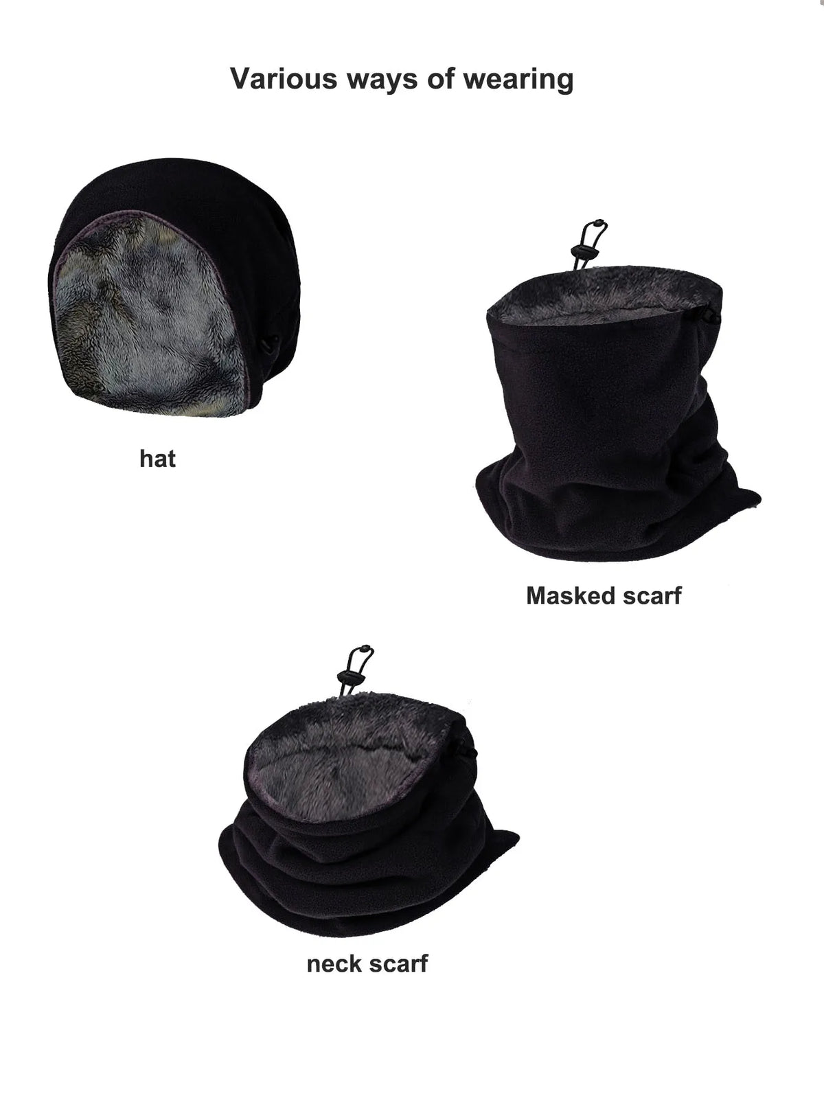 New Plush Fleece Winter Scarf for Boys Girls Women Men Unisex Ring Collar Scarf Kids Muffler Above 8 Years Old Children Scarves