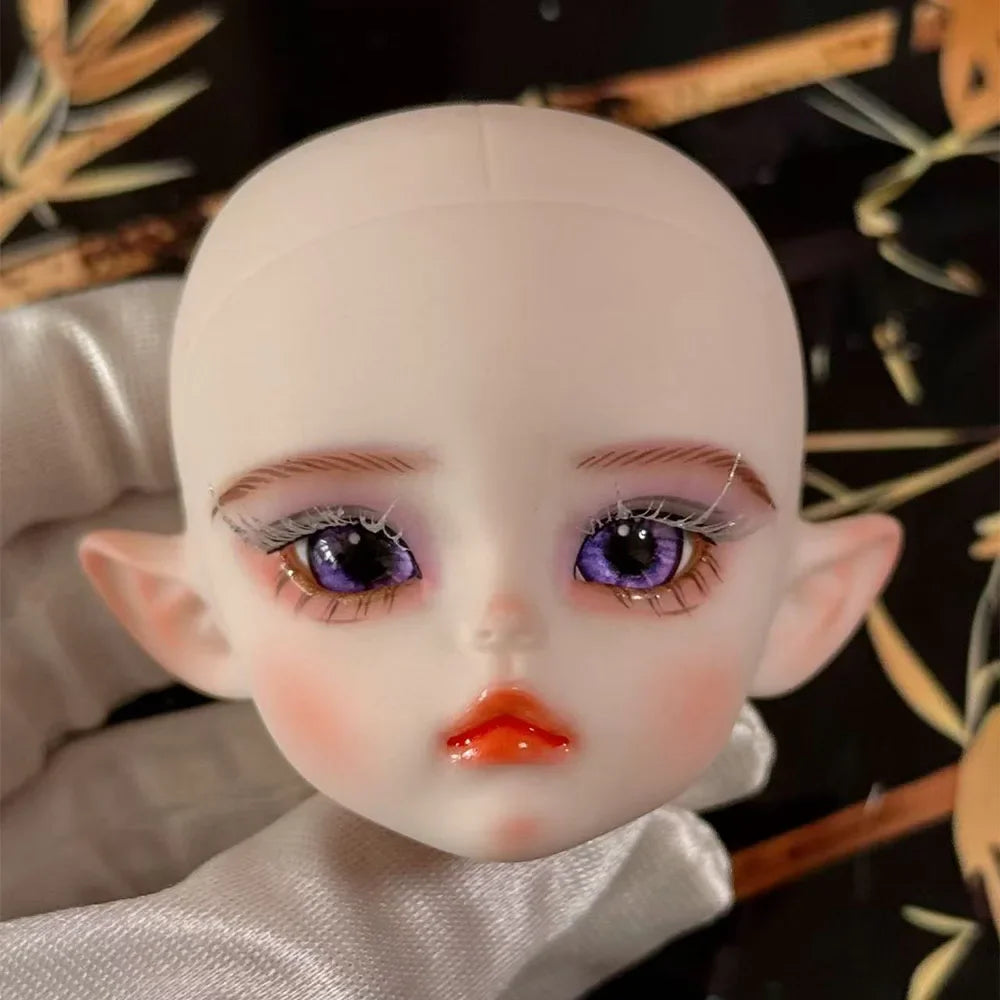 Cute 1/6 BJD Doll Head Handmade Elf Makeup Dolls White Eyelash 30cm Doll Kids Toy Gift Dolls for Girls