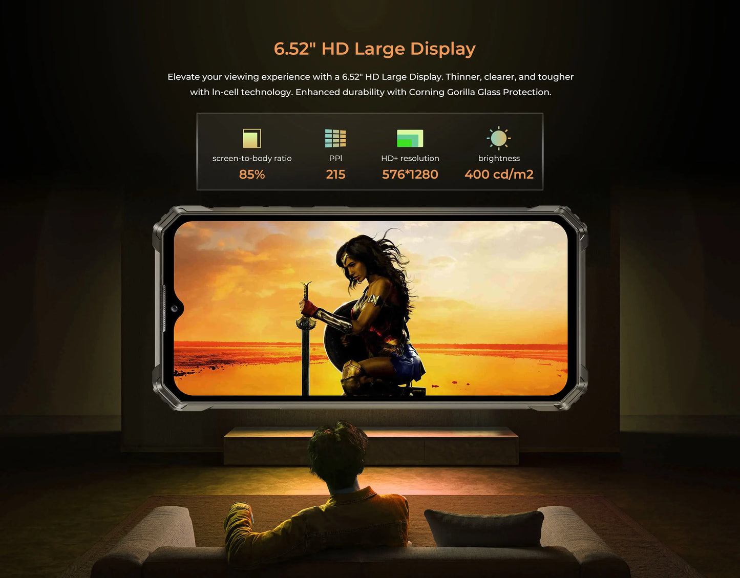 Oukitel WP28 S Rugged smartphone 6.52‘' HD 10600mAh 16GB (4+12)+128GB Android14 13MP Camera cellphone