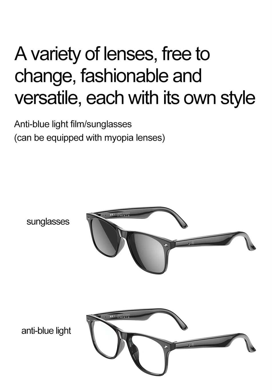 2025 New Smart Glasses Men 163 Online Language Al Intelligent Translation Anti-blue Lenses Wireless Call Voice Assistant Glasses