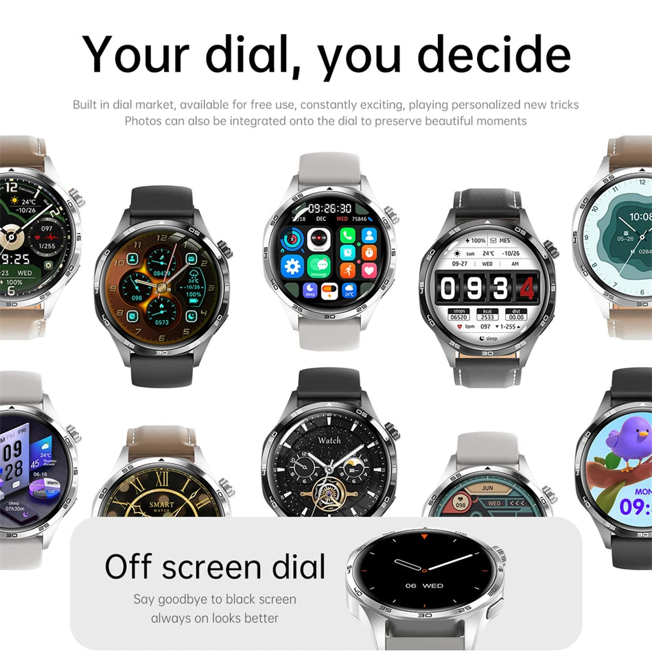 2025 New Mens Smart Watch 360 * 360 Bluetooth Call Smartwatch AMOLED Screen GPS Smart Watches NFC Waterproof Smart Watch for Men