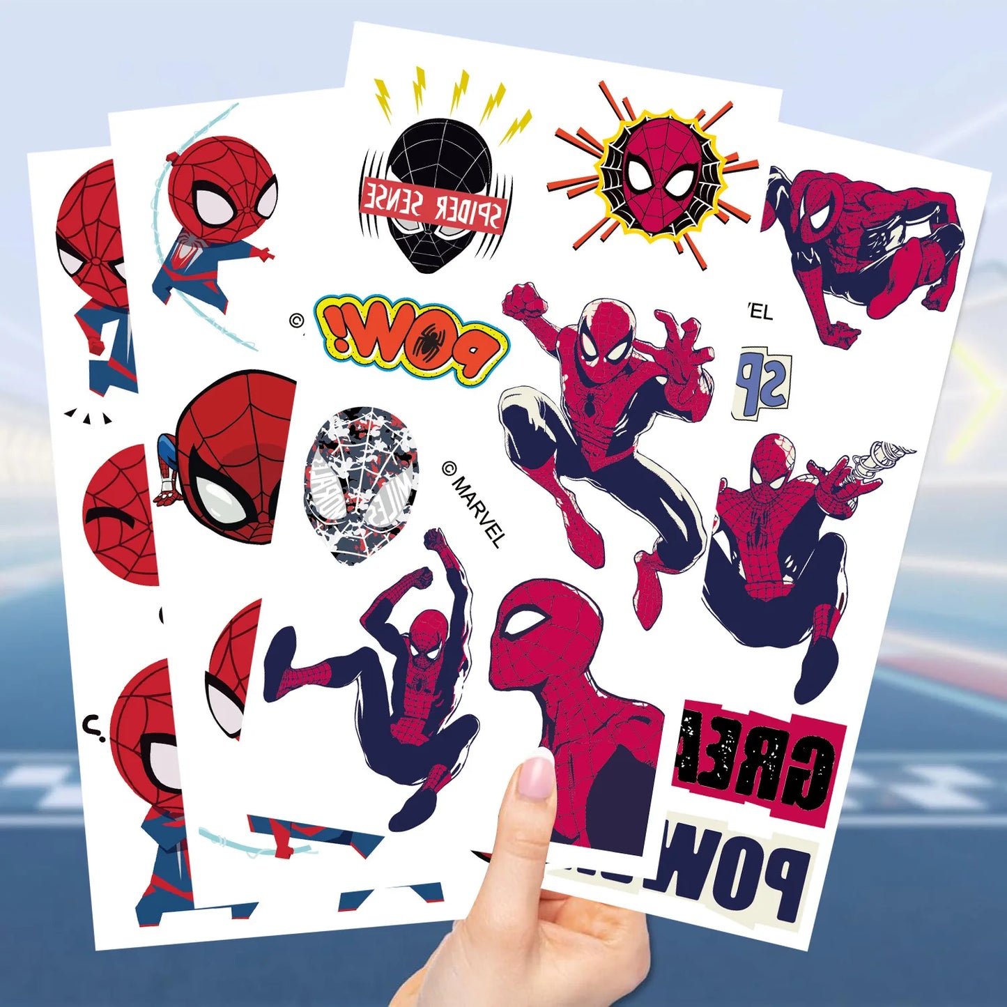 10Pcs/set Marvel Cartoon Spider Man Temporary Tattoo Stickers Cute Spider Man Tattoo For Funny Birthday Party Gifts