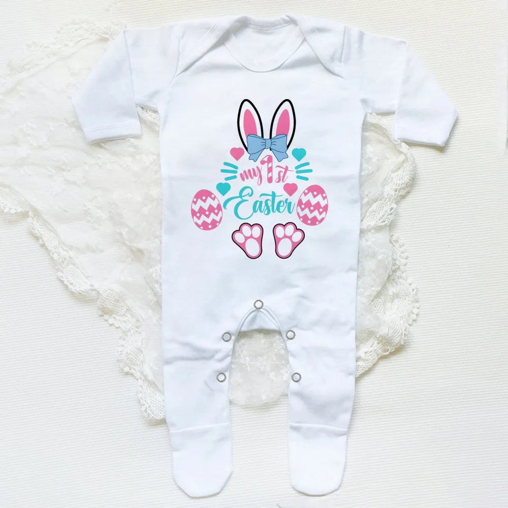 My First Easter Print  Baby Sleepsuit Newbron Babygrow Sleepsuit Baby Girl/ Boy Clothing Infant Easter Day Present  Bodysuits