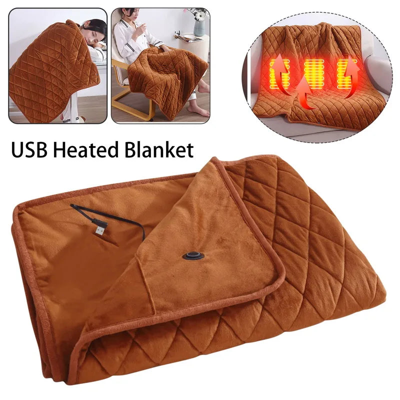5V USB Large Loose Electric Blanket Powered By Power Bank Winter Bed Warmer Heated Sofa  Blanket Body Heater Bed Warmer Mat