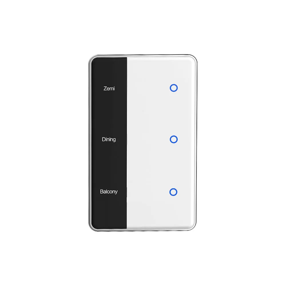 Zemismart DIY Name Switch Zigbee Smart Display Screen Touch Light Switch US Type Works with Tuya Alexa Google Home Voice Control