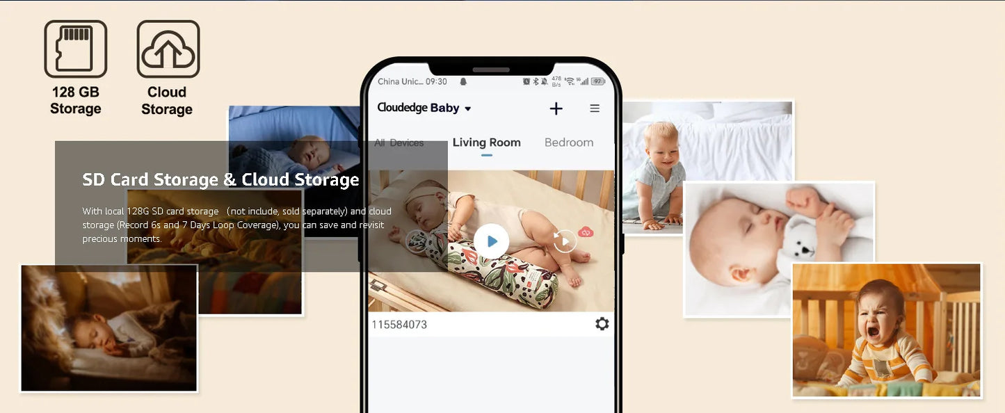 2K Baby Monitor Surveillance Camera Dual-frequency Crying Machine Indoor Safety Protection Remote Monitoring Voice Intercom