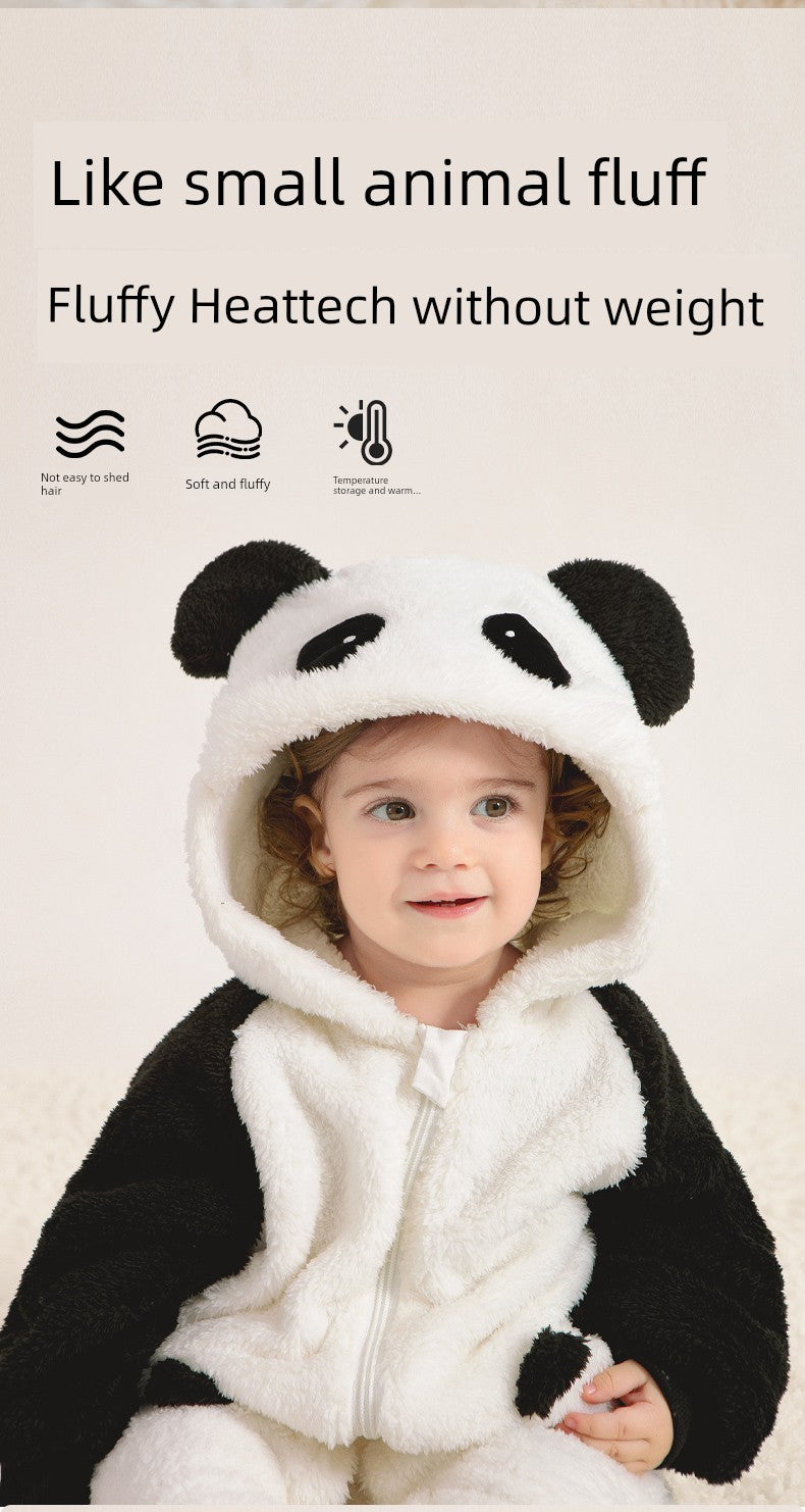 European Pregnant Woman and Baby Autumn and Winter Clothes Baby Going out Cotton-Padded Clothes Thickened Warm Jumpsuit Cute Double-Sided Velvet Outwear Romper