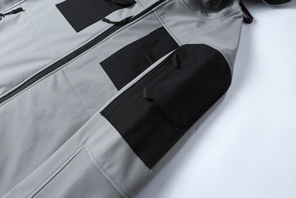 Men's hooded tactical jacket for autumn and winter outdoor windproof waterproof warm hiking camping and fishing durable jacket