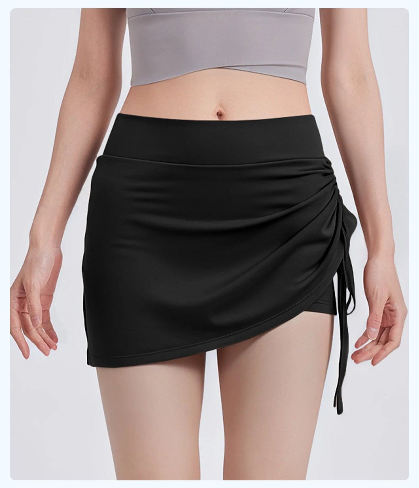 2025 New Wrinkled Sports Skirts Women Fashion Gym Skirts High Waist Hip Lift Running Yoga Fitness Skirt 2 in 1 Athletic Skort