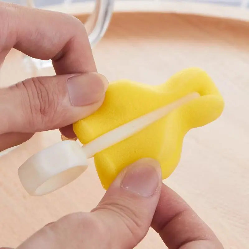 Soft Sponge Baby Nipple Cleaner Mini Foam Scrubber Pacifier Bottle Nipple Washing Cleaning Brush Baby Feeding Accessory