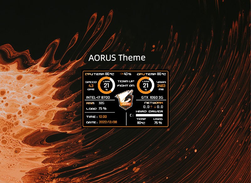 3.5-Inch Computer Status Monitoring Sub-Screen IPs Full View 60fps 480 * 320usb-C Chassis Aida64 Free