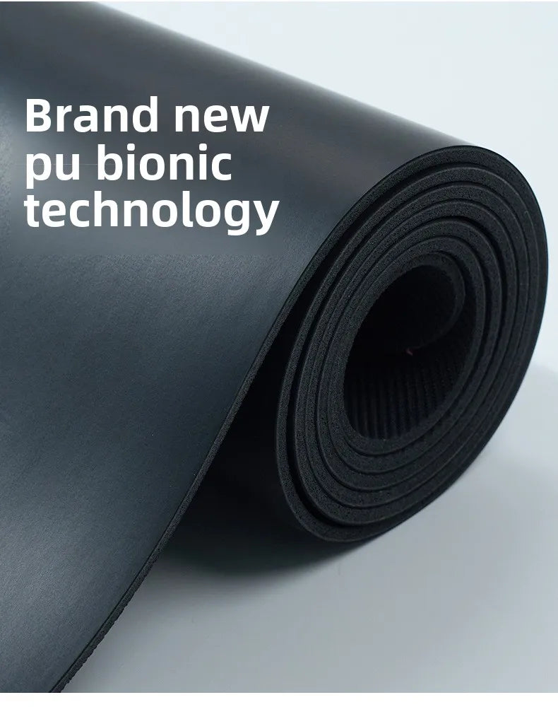 ‌PU & Natural Rubber Yoga Mat - Women’s Anti-Slip Fitness Mat with Laser Alignment Lines, Extra Thick & Durable Premium Edition‌