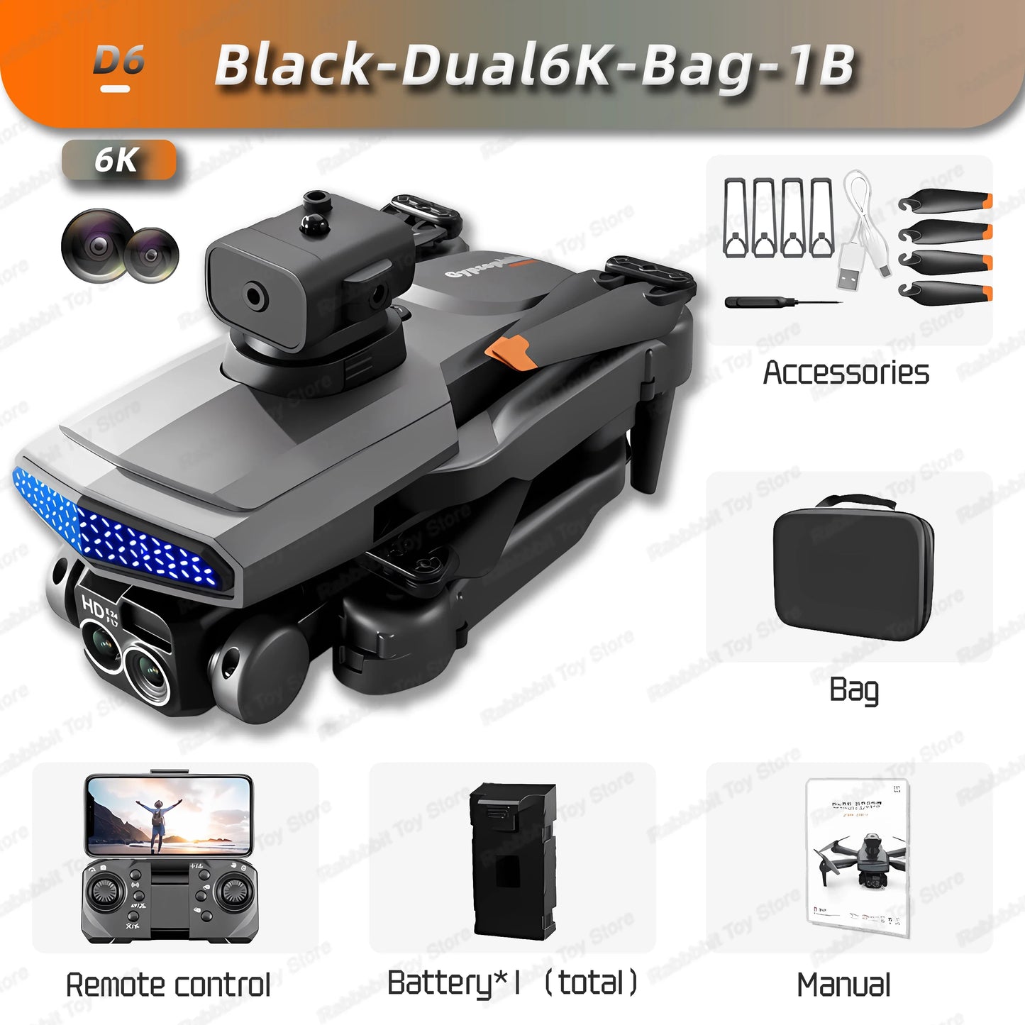 New D6 Mini Drone 4k Profesional 8K HD Camera Obstacle Avoidance Aerial Photography Brushless Foldable Quadcopter Gift Toy 6000M