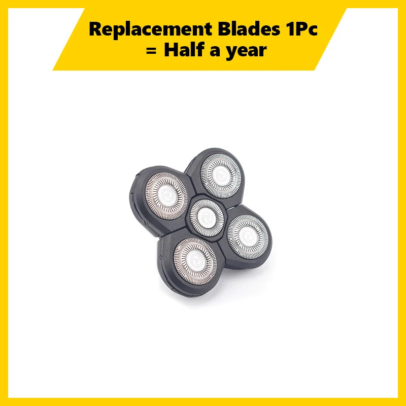 1PCS Replacement Shaver Head Electric Shaver 5D Independently 5 Cutter Floating Head Waterproof Stainless Steel Razor Blade