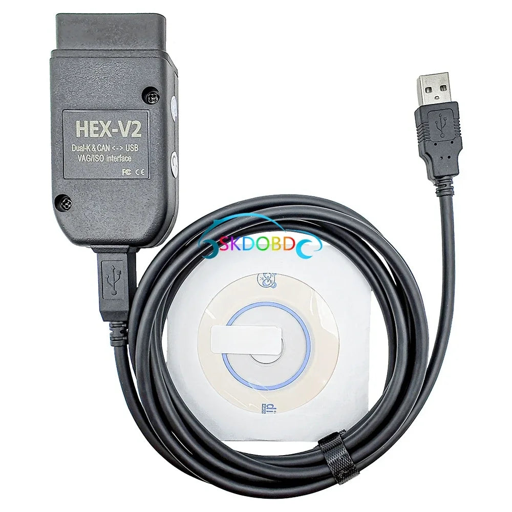 2025 Original Chip Improved HEX V2 24.7 High Quality VCDS VAGCOM Scanner Diagnostic Tool VAG COM HEXV2 for Audi SKODA VW  HEX-V2