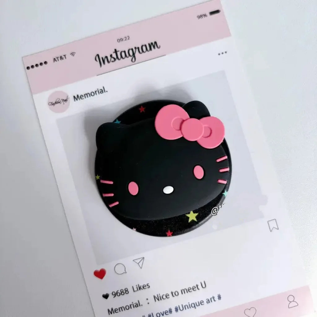 For Magsafe Magnetic Grip Tok Foldable Cartoon Phone Stand Holder 3D Sanrio Hello Kitty Silicone Griptok Bracket