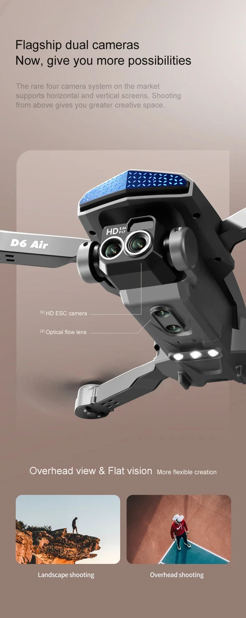 New D6 Mini Drone 4k Profesional 8K HD Camera Obstacle Avoidance Aerial Photography Brushless Foldable Quadcopter Gift Toy 6000M