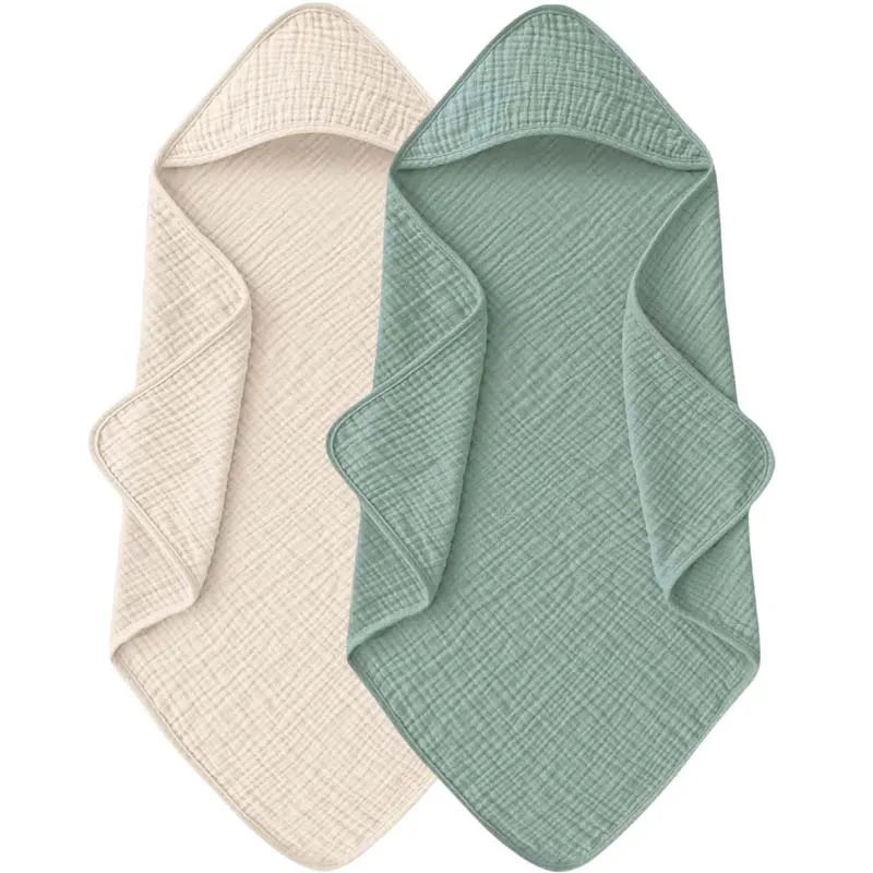 Muslin Baby Bath Towels Hooded Newborn Swaddle Wrap Soft Cotton Baby Blankets Infant Bathrobe Baby Shower Gift 76*76cm
