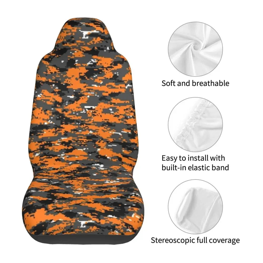 Urban Style Camouflage Universal Car Seat Cover Off-Road For SUV Multicam Front Rear Flocking Cloth Cushion Fabric Hunting