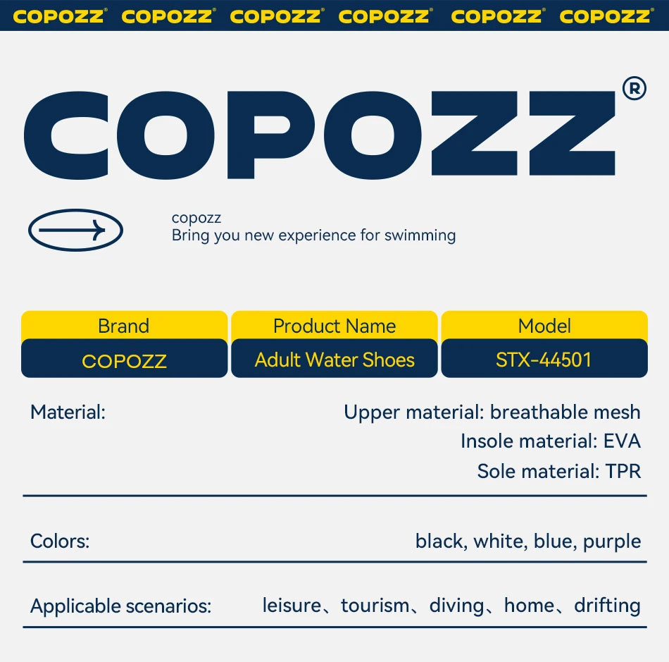 COPOZZ Unisex Water Shoes Barefoot Shoes Outdoor Beach Water Sports Upstream Aqua Shoes Sport Running Fitness Non-slip Sneakers