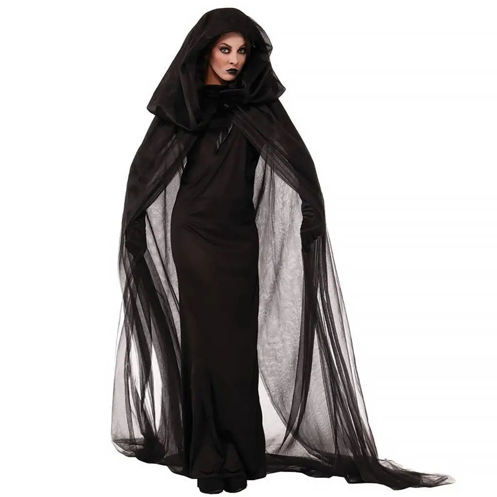 Halloween Costumes Cosplay Costumes Ghost Bride Witch Vampire Performance Game Clothes Women Dress Scary Demon Medieval Cloak
