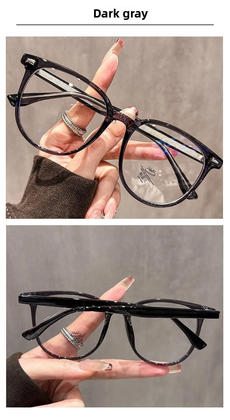 EYORA Minimalist Square Round Reading Glasses for Women Photochromic Anti Blue Light Intelligent Progressive Multifocal Lenses
