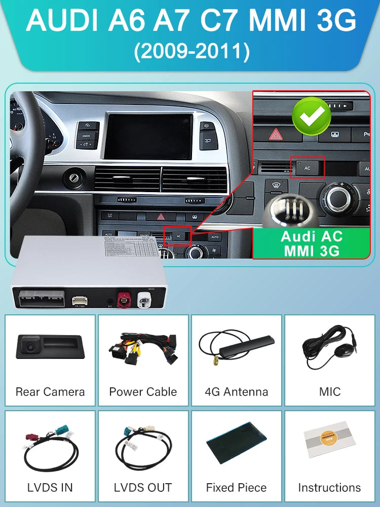 Wireless CarPlay For Audi A6 A7 C7 MMI 3G HN+R 2009-2015 RMC 2012-2018 MIB 2016-2018 Car Play Android Auto Reverse Camera