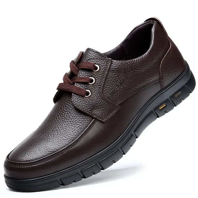 2025 Kitchen King Men's Shoes Anti-Slip Waterproof Oil-Resistant Durable Casual Leather Work Shoes For Chefs Perfect For Spring