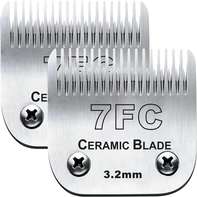 2PC Detachable Pet Clipper Replacement Ceramic Blades Compatible with many Andis /Oster A5/Wahl KM Series Dog Clipper Trimmer