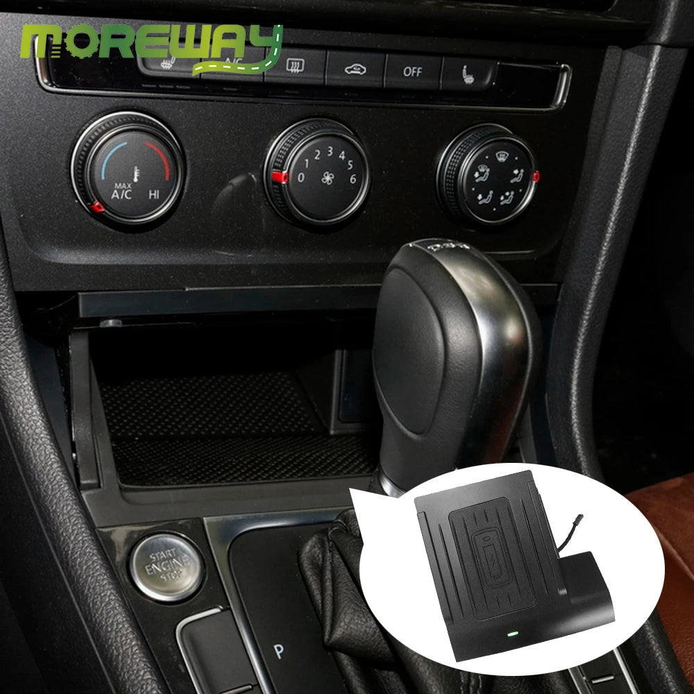 Moreway 15W Wireless Charger For VW Golf 7 MK7 2013-2019 Phone Holder Fast Charging Pad Charge trim Car Interior Accessories