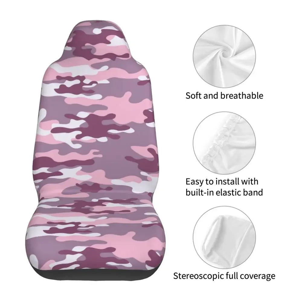 Urban Style Camouflage Universal Car Seat Cover Off-Road For SUV Multicam Front Rear Flocking Cloth Cushion Fabric Hunting
