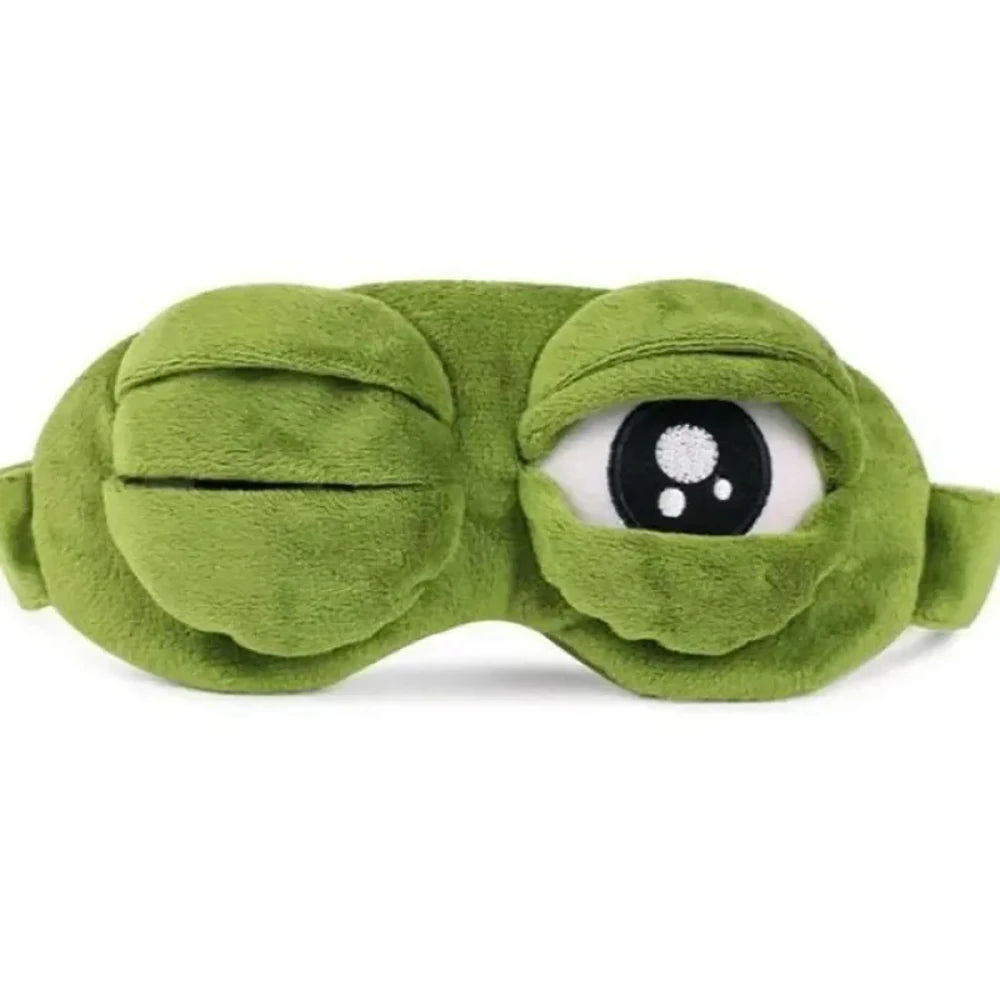 3D Sad Frog Sleep Eye Mask Travel Sleeping Eyeshade Cover Shade Eye Patch For Women Men Soft Portable Blindfold Naptime Eyepatch
