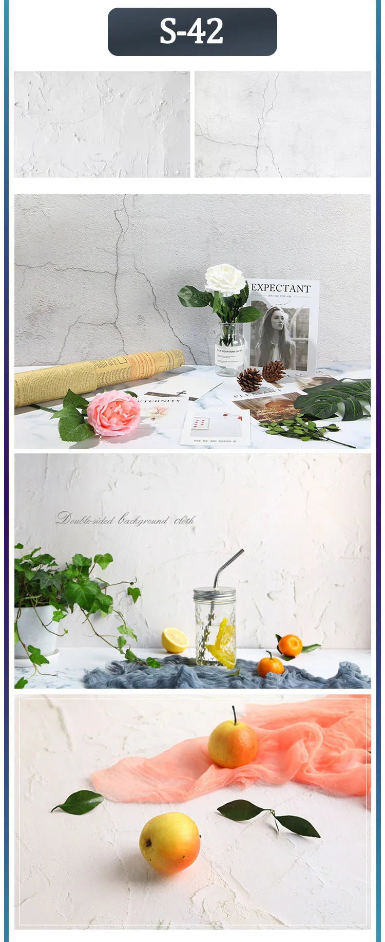 Photo Background for Food Cosmetics Photophones for Photos Art Paper 53X84cm 2Sides Photography Background Backdrops Christmas