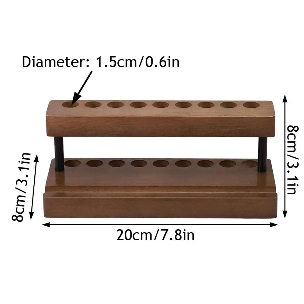 1PC Walnut Wood Pen Holder Desk Organizer Phone Stand Storage Retro Wooden Pen Holder Desk Stationery Pen Storage Phone Holder