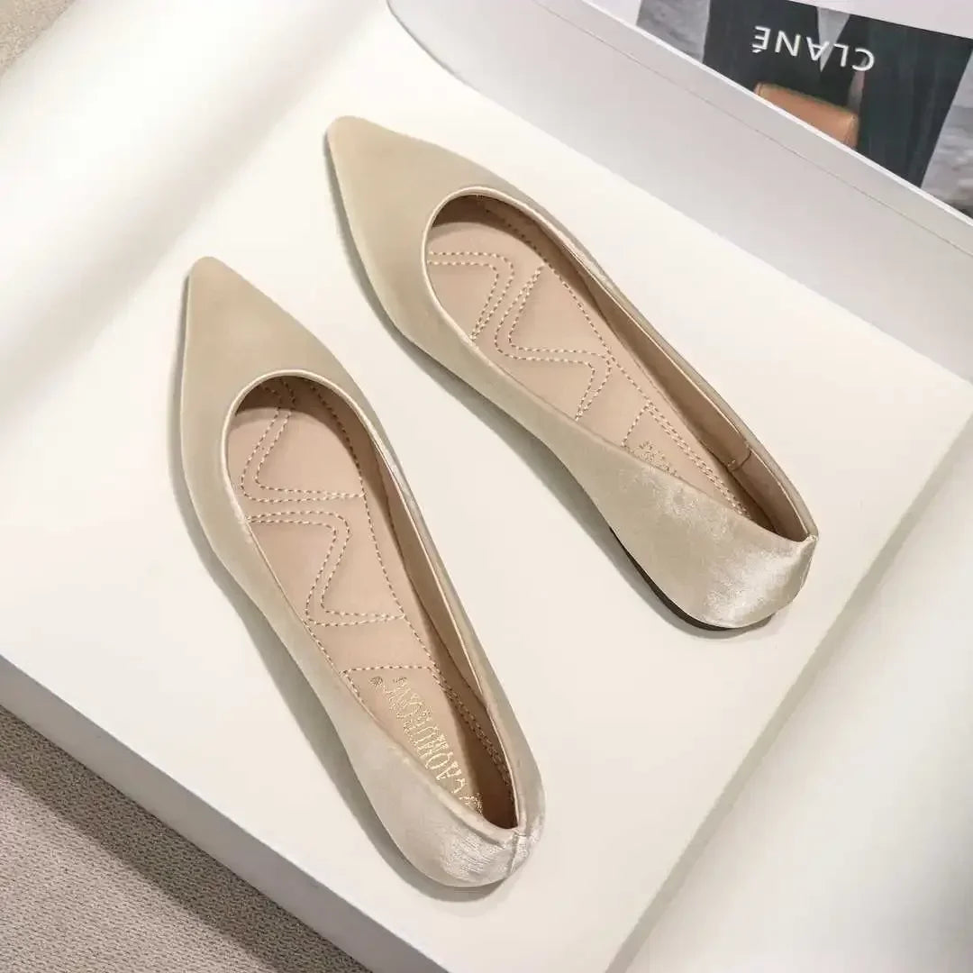 Ladies Footwear Low Heel Elegant Office Non Slip Women's Flat Shoes Casual Summer 2025 Comfortable Young Social 2025 New In