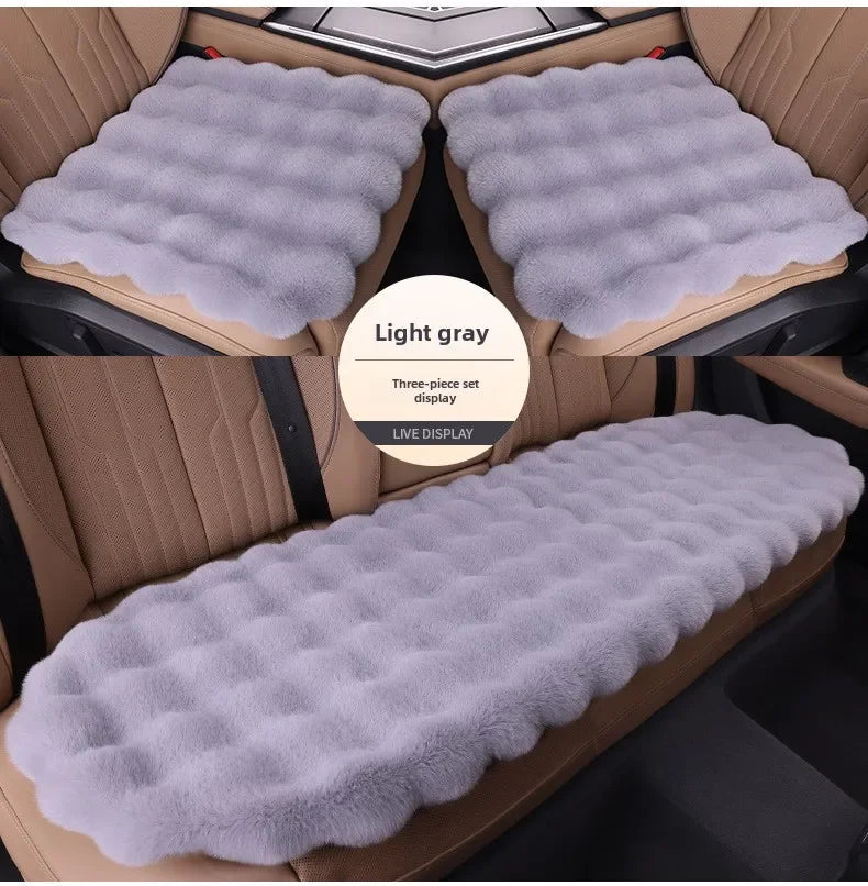 Universal Winter Car Seat Cushion Imitation Rabbit Fur Car Seat Cover Thick Plush Soft and Warm  Plush Car Seat Cushion