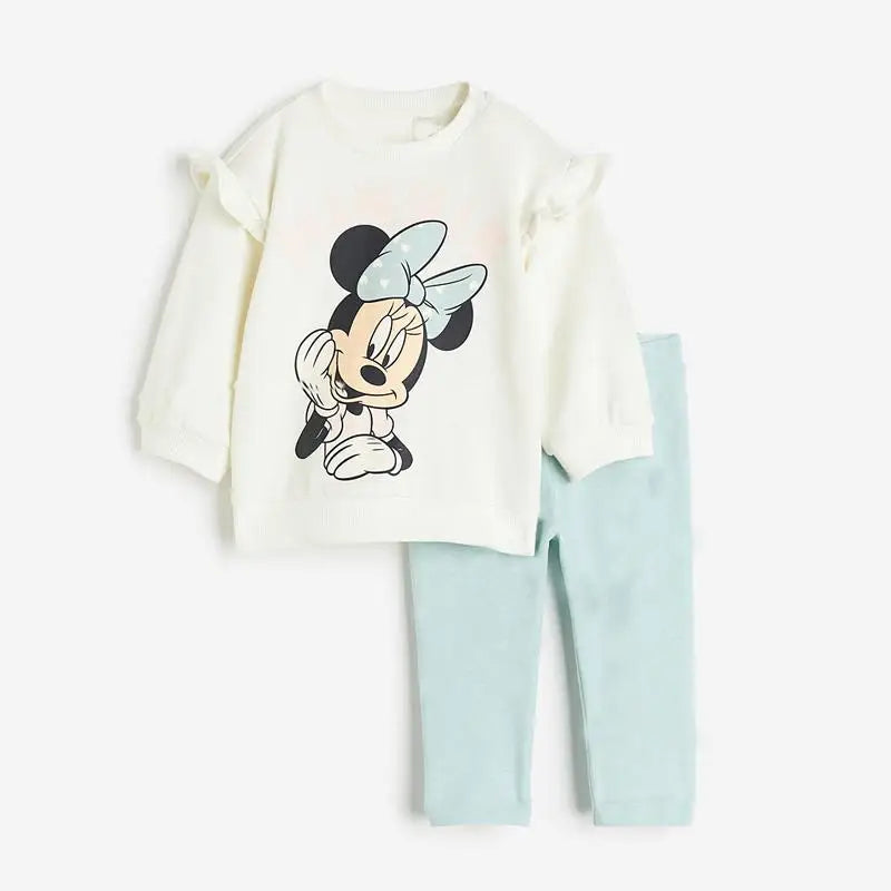 New Autumn Sweatshirt Outfits Cartoon Print Hoodies+Pants 2Piece Set Outer Wear Cotton Long-sleeved Suits Boys Child Costume