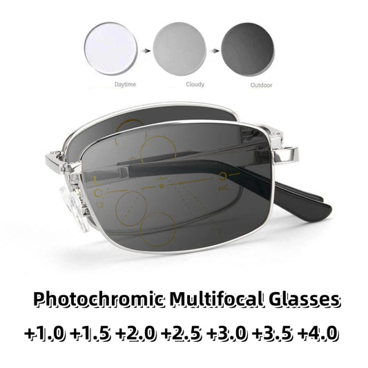 Intelligent Anti Blue Light Hyperopia Eyewear Photochromic Folding Presbyopic Glasses Progressive MultiFocus Reading Eyeglasses